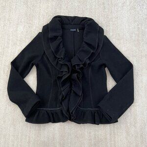 Magaschoni Wool Ruffle Black Jacket S